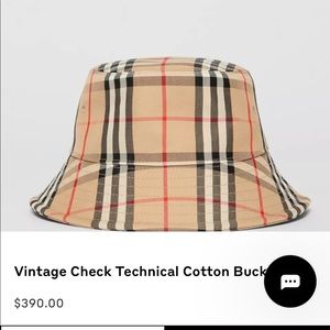 Burberry Vintage Check Bucket Hat! Never Used!